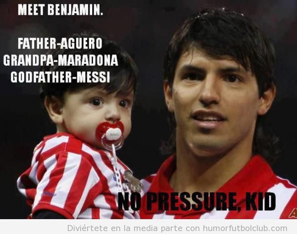 Is Messi Aguero’s son’s godfather?