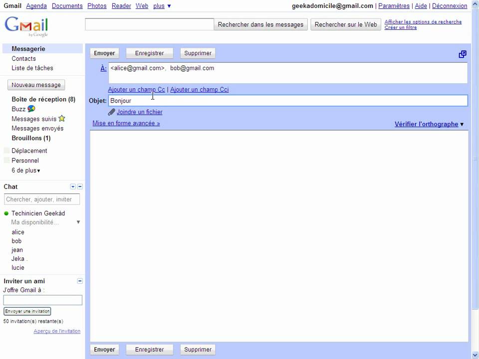 Comment envoyer un mail au PSG ?