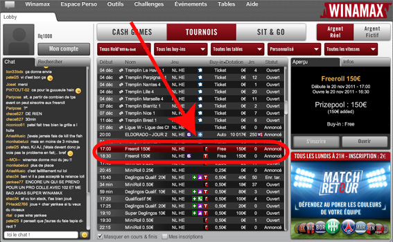 Comment avoir ticket Freeroll Winamax ?