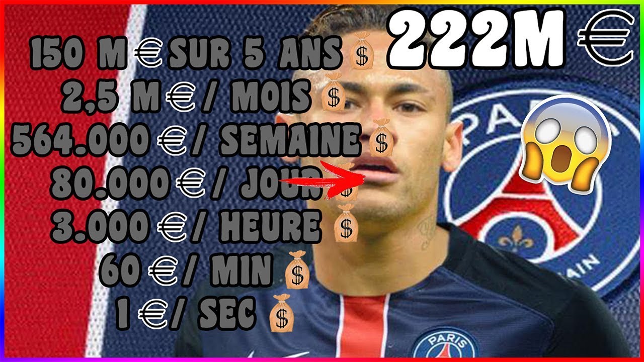 Quel est le salaire de Neymar par mois ?