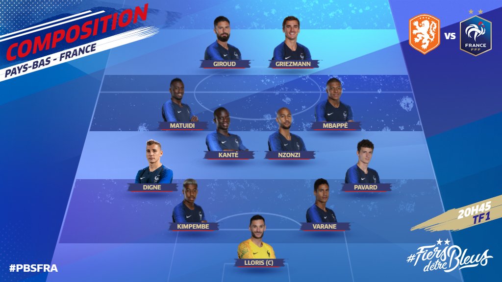 Quelle est la composition de l’équipe de France du match de ce soir ?