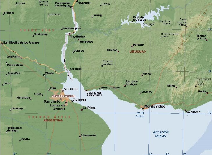 Where is the River Plate in South America?