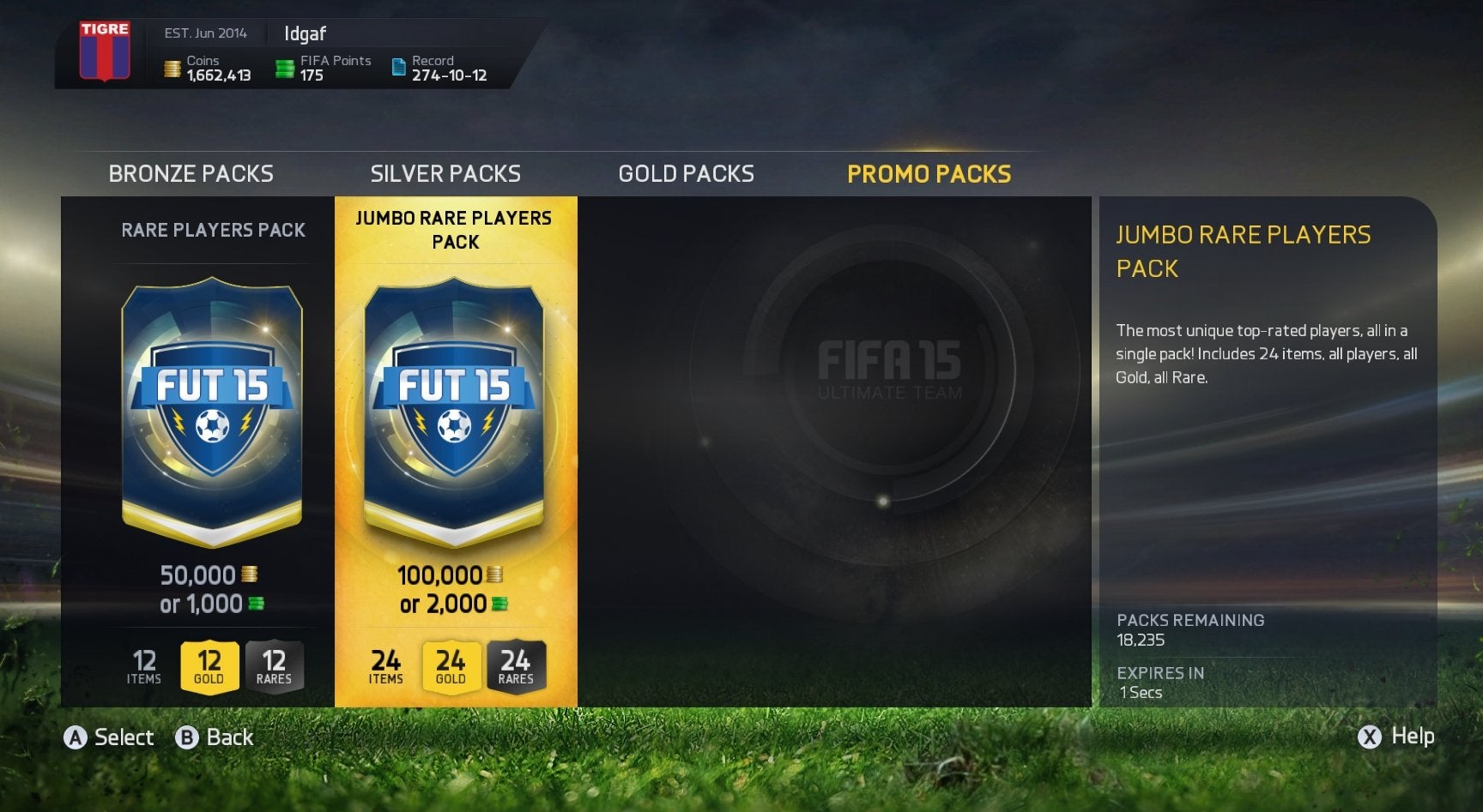 How many FIFA Points is a 100k pack?
