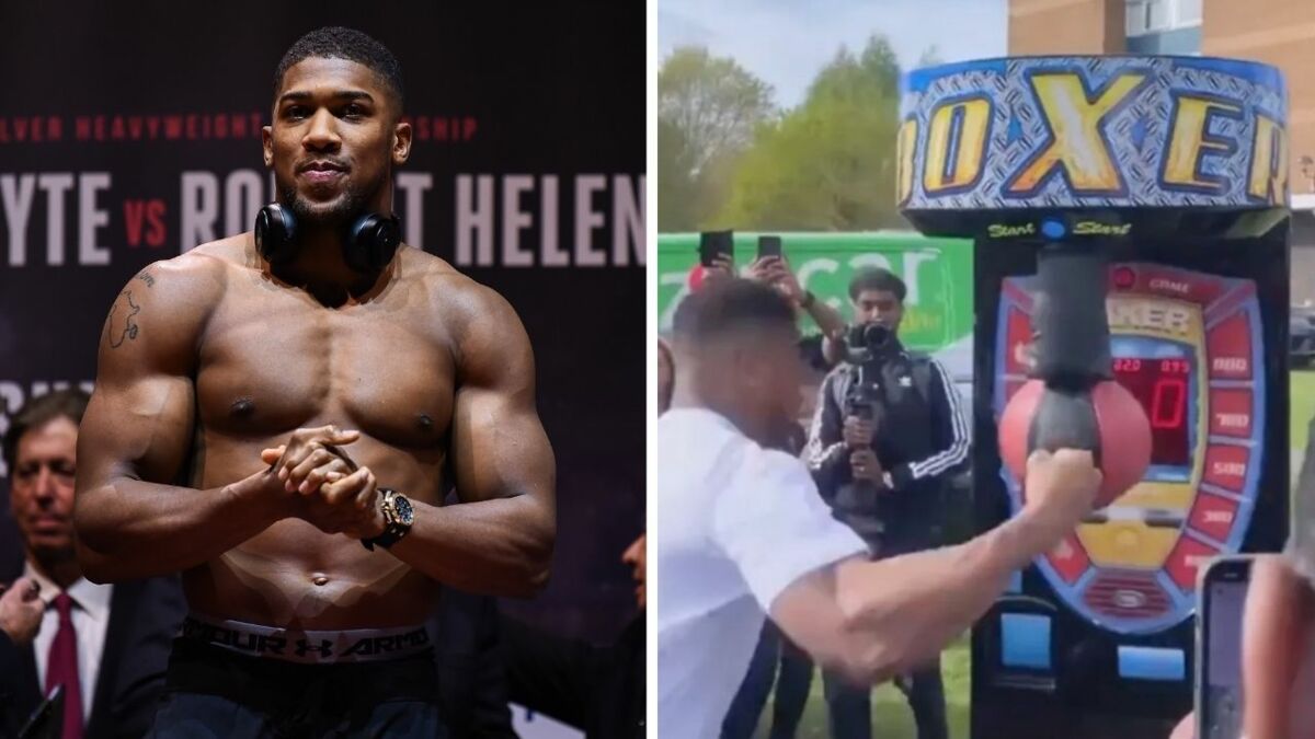 Le boxeur s’essaie au coup de poing sur le terrain de jeu et se fait mal (vidéo)