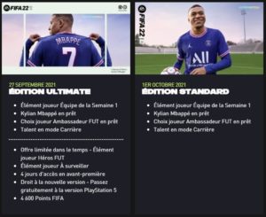 Quelle est la différence entre FIFA 22 Standard et Ultimate ?