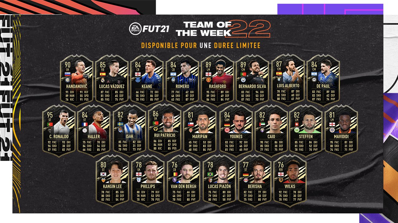 Quand sort Equipe de la semaine fut 22 ?