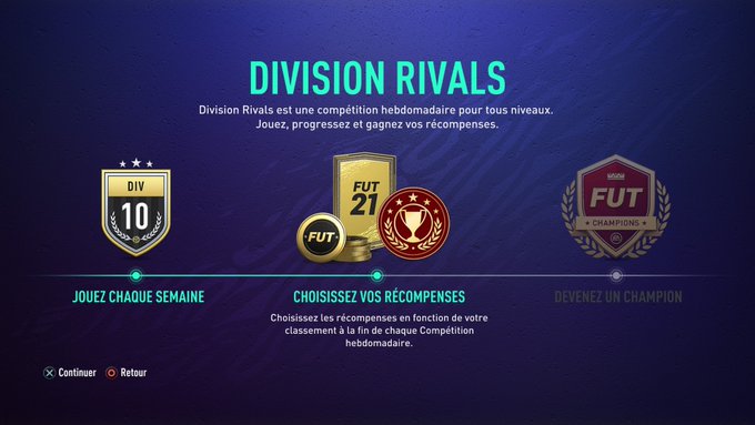 Quelle heure récompense Division rivals fut 22 ?