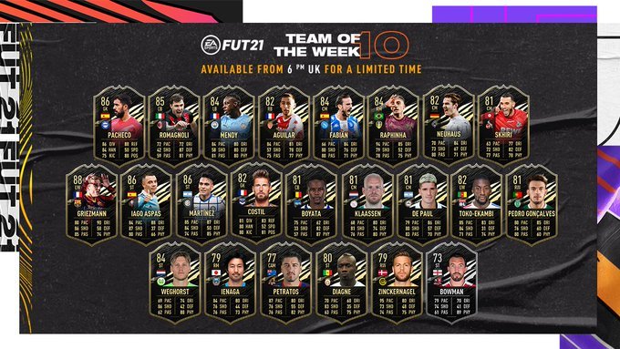 Quand sort la Team of the Week ?