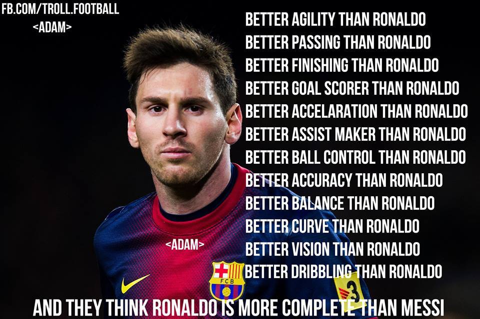 Who is better Ronaldo or Messi?