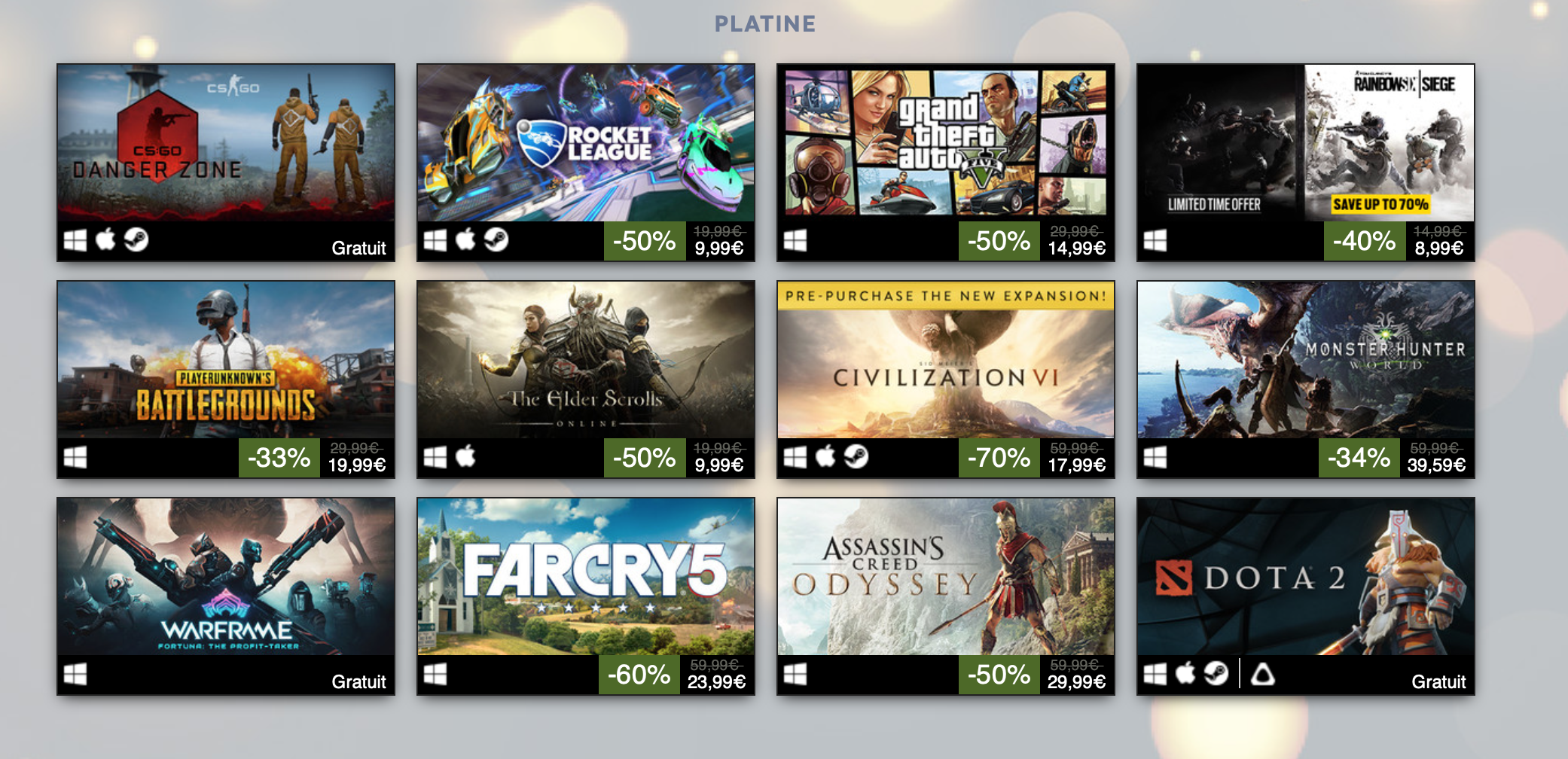 Quelle est le jeu le plus populaire ?