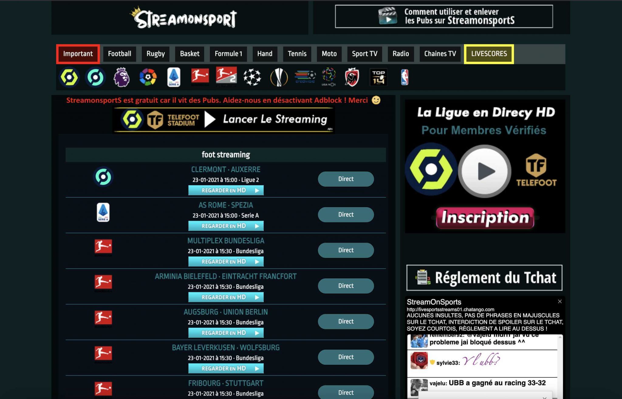 Comment regarder un match en streaming gratuit sans inscription ?
