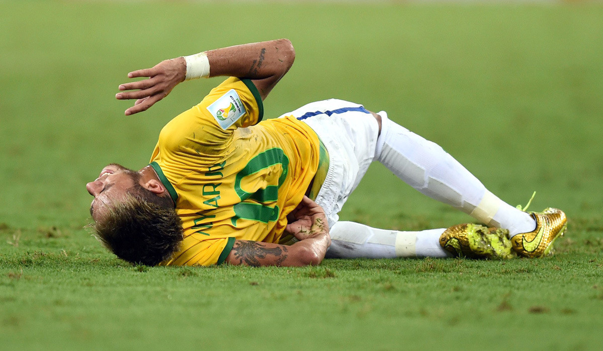 How was Neymar nearly paralyzed?