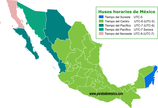 ¿Cuántas horas hay en México?