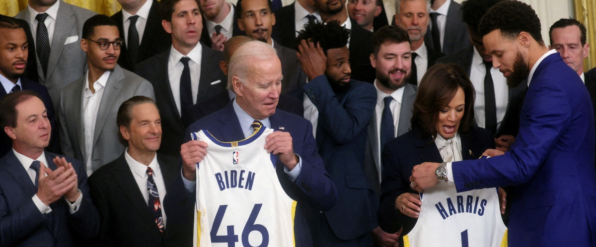 Les guerriers rendent visite à Joe Biden